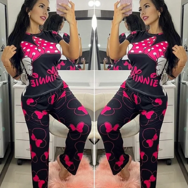 Стич Disney Микки Маус с милым принтом модный костюм из двух предметов Женская