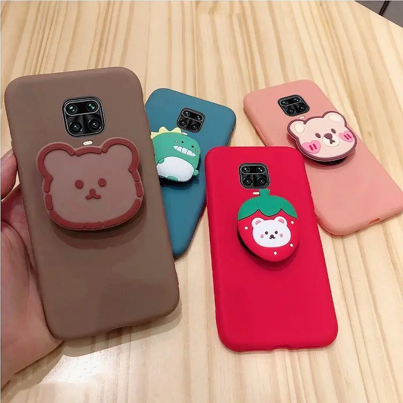 Для Xiaomi Redmi 9A 9C 3D мультфильм милый кронштейн ТПУ мягкий чехол для Note 9 pro Max 8T 9S 8 Pro