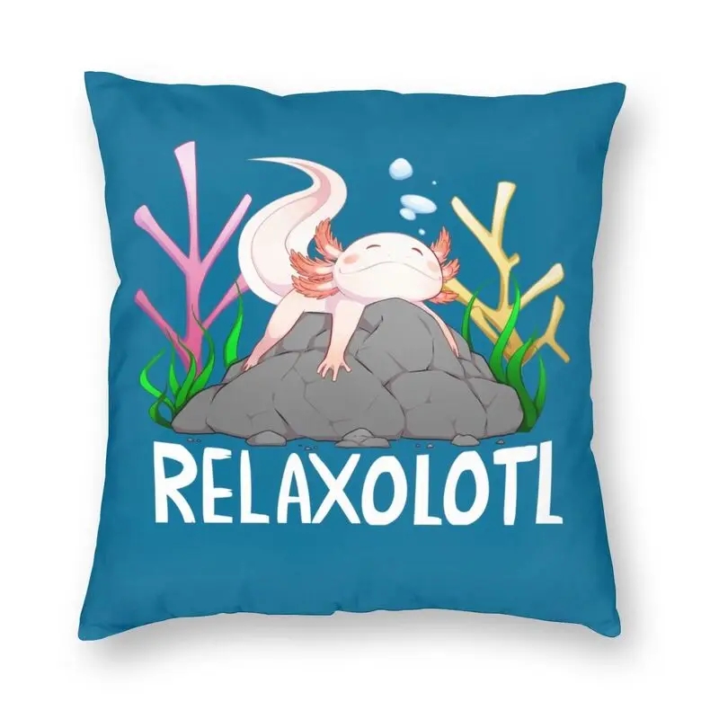 

Relaxolotl Cute Relaxing Axolotl Pillow Covers for Living Room Salamander Animal Nordic Cushion Cover Velvet Pillowcase