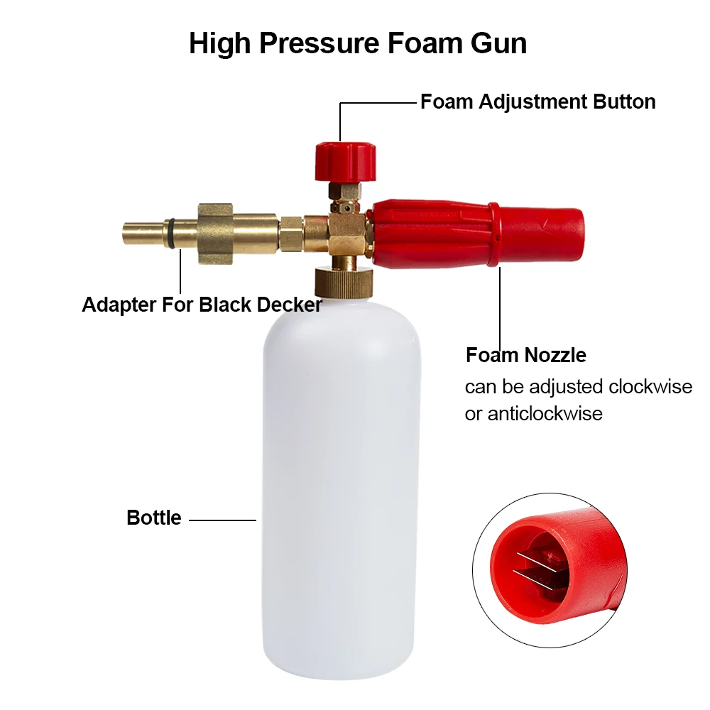 Насадка для мойки высокого давления пенораспылитель шлангов моек Karcher Bosch Lavor Black