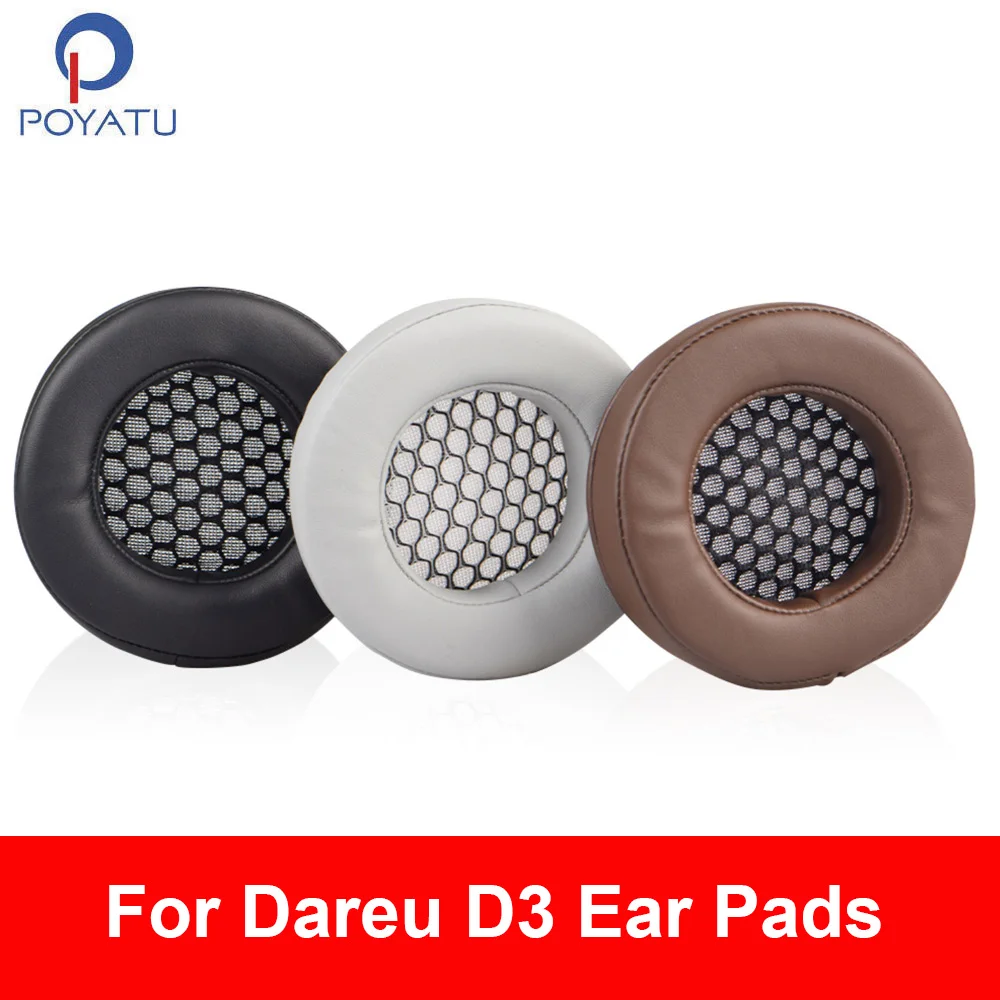 

POYATU Earphone Accessories For Dareu D3 Ear Pads Headphone Earpads Replacement Cushion Repair Parts Earmuff Cover Leather Pads