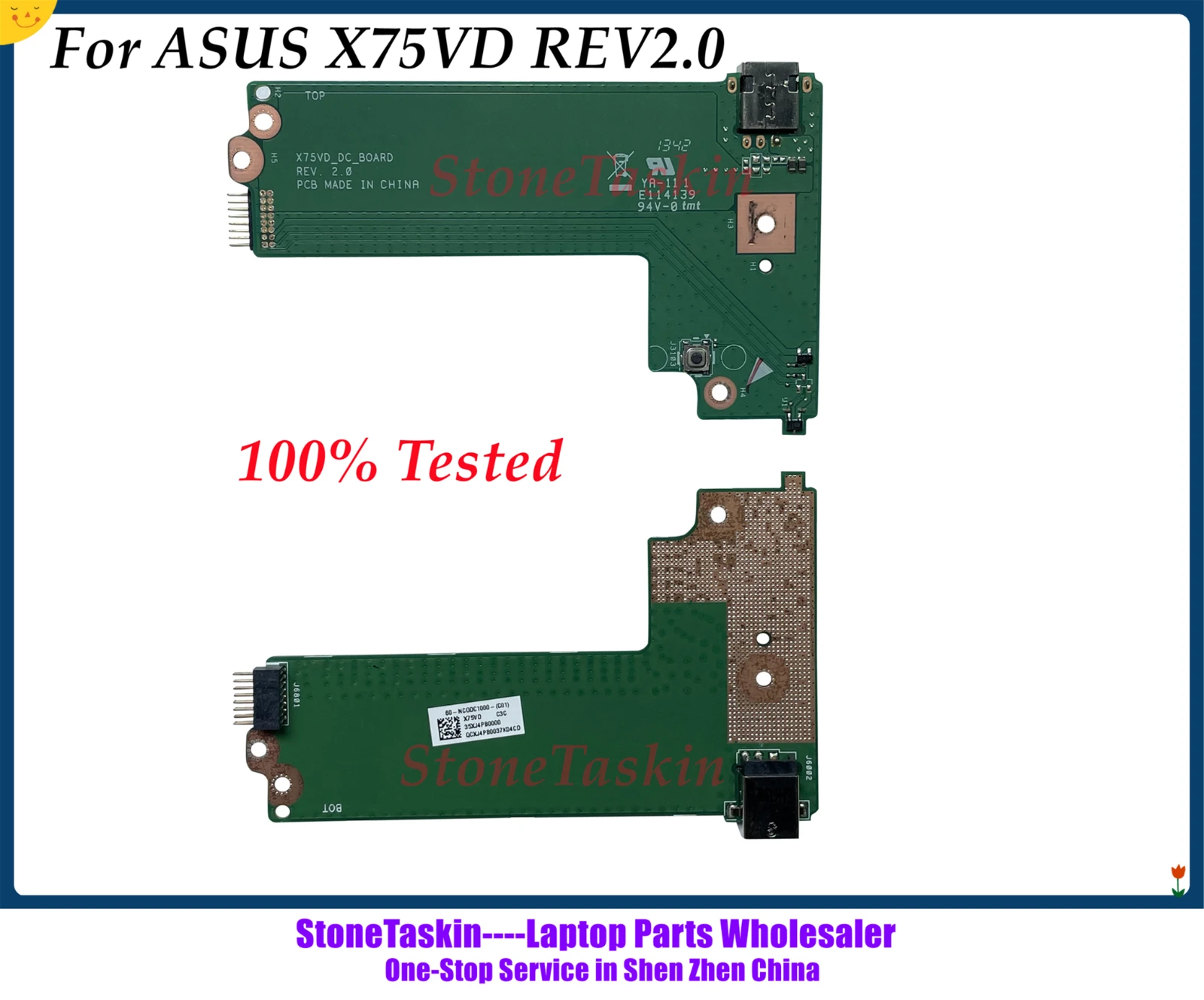 Разъем постоянного тока StoneTaskin для платы питания Asus X75A X75V X75VD _ dc_board REV: 2 0 60-NC0DC1000 100%
