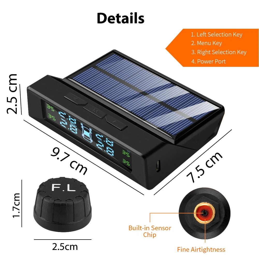 Система мониторинга давления в шинах система контроля с ЖК-дисплеем и