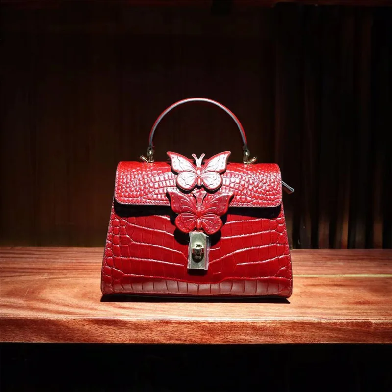 Женская сумка через плечо с крокодиловым узором женская сумочка из натуральной