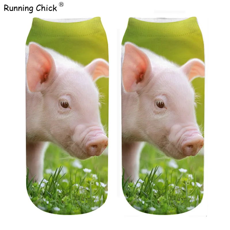 Бег CHICKcute свинья 3d печати носки до лодыжки Оптовая продажа Прямая поставка |
