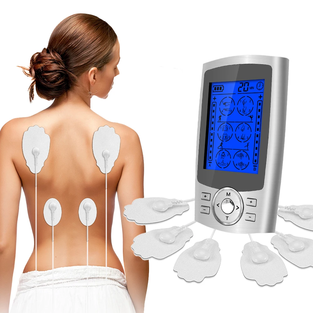 

24Modes EMS Electroestimulador Electrodes Pads Compex Shock Waves Physiotherapy Tens Machine Pulse Acupuncture Massager For Body