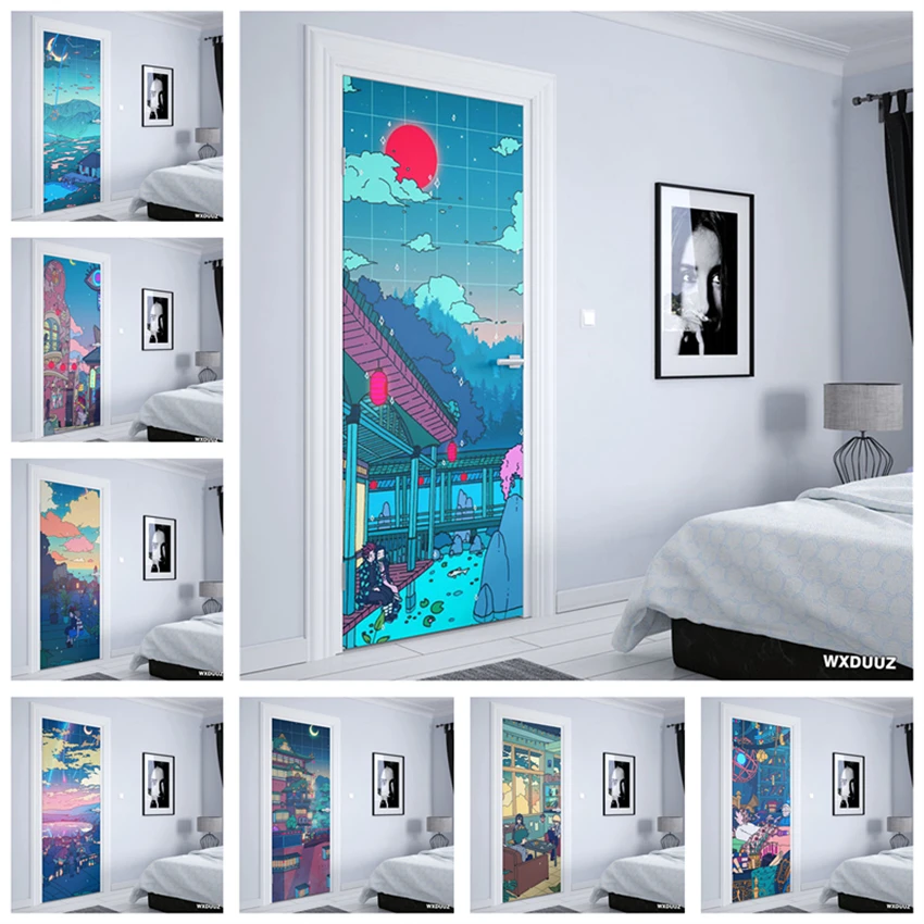 

Наклейка на стену в японском стиле аниме «убийца демонов», «Моя геройская Академия», декоративная наклейка на дверь, домашний декор, плакат...