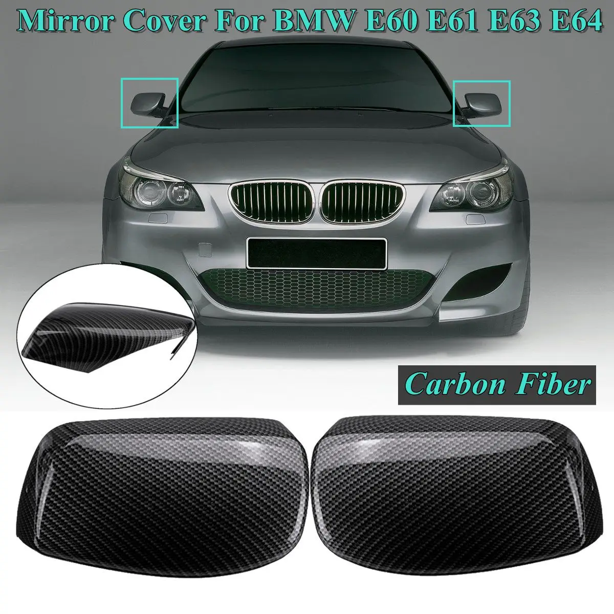 Колпачки для боковых зеркал заднего вида из АБС пластика 1 пара BMW E60 E61 E63 E64 2003 2004