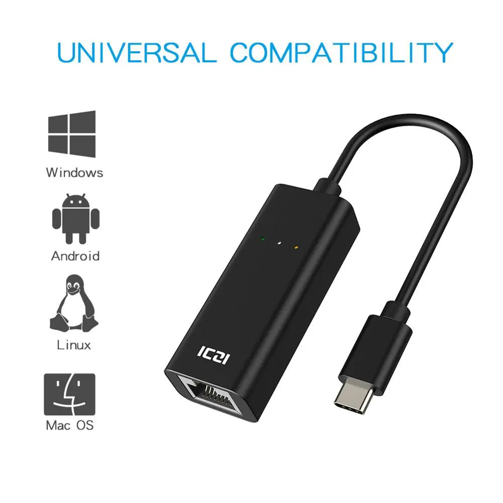 ICZI USB C to Gigabit Ethernet Adapter Type RJ45 LAN Converter for MacBook Pro Samsung Tab S4 Huawei Phone Laptop Accessory | Электроника
