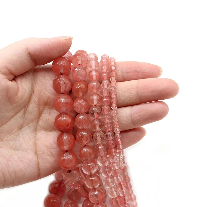 Бусины из красных кристаллов арбуза граненые 4/ 6/8/для самостоятельного