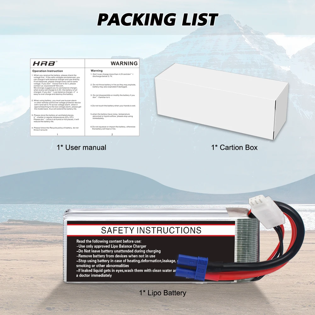 HRB 2S Lipo Аккумулятор 7.4V 2600мАч для дрона 30C с разъемами Deans EC2 EC3 для Hubsan H501S Wltoys V262 V333 RC самолета Quadcopter on.