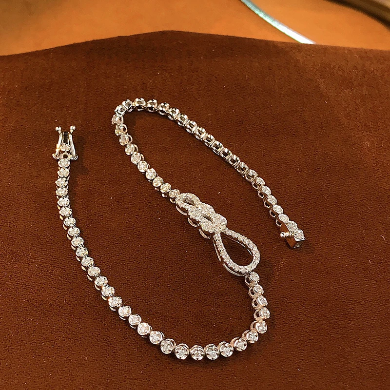 Классический женский браслет Aazuo из белого золота 18 К 0 90 карат