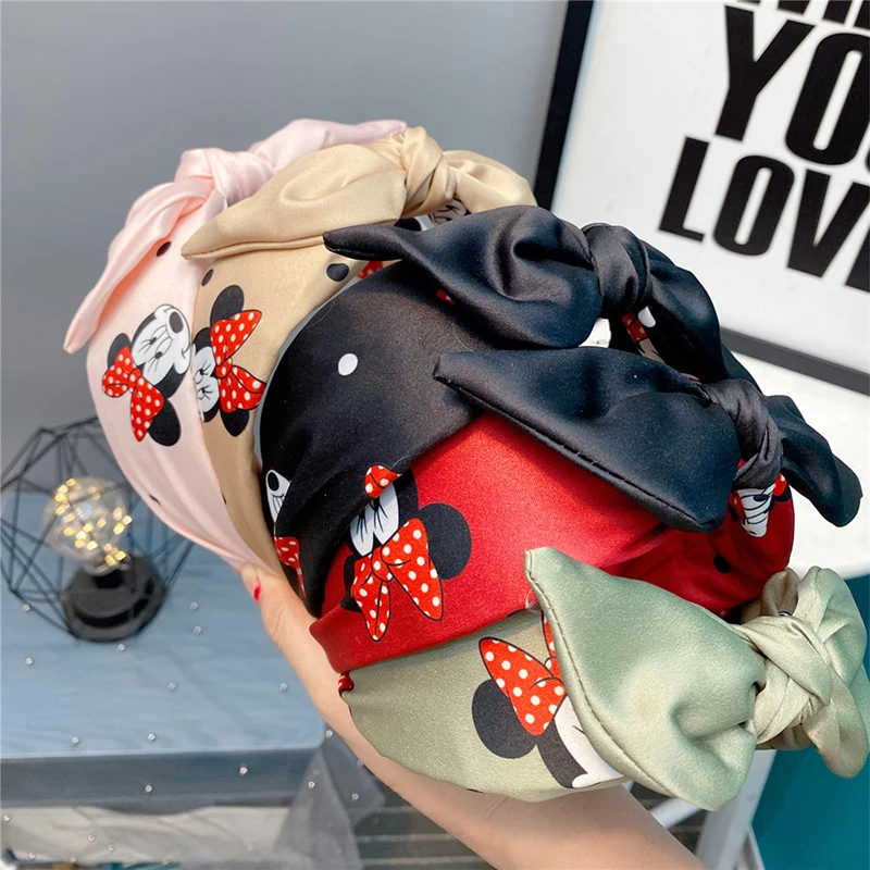 Повязка на голову женская с бантом и Микки Маусом| |