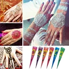 Паста для татуировки хной, конусы хны, черные, коричневые, красные, белые конусы хны, индийские для Временной Татуировки, наклейка, краска для тела, хенная татуировка