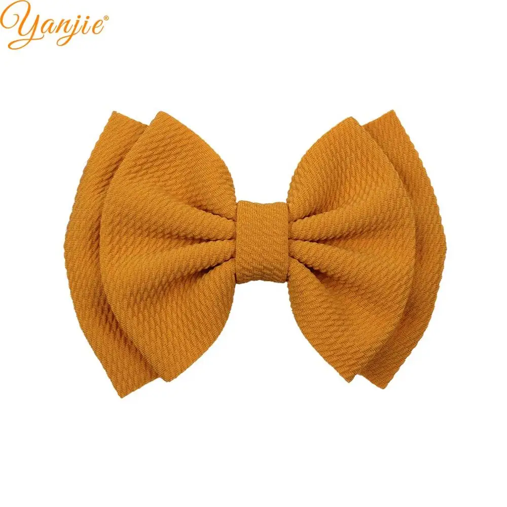 yellow 10 шт./лот заколка с бантиком 6 ''двухслойные банты Твердые заколки для волос для женщин Новое поступление DIY аксессуары для волос для девочек - Цвет: yellow
