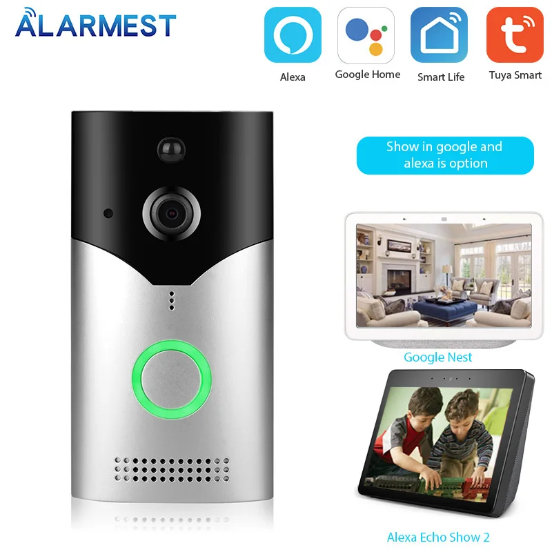 ALARMEST 1080P Tuya Smart беспроводной дверной звонок Водонепроницаемый домофон движения PIR