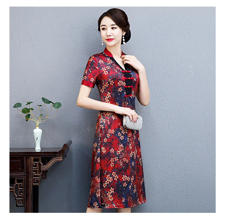 Поступление aodai вьетнамское платье Ципао для женщин традиционная одежда ao dai платья длиной до колен восточное платье для женщин - Цвет: color10