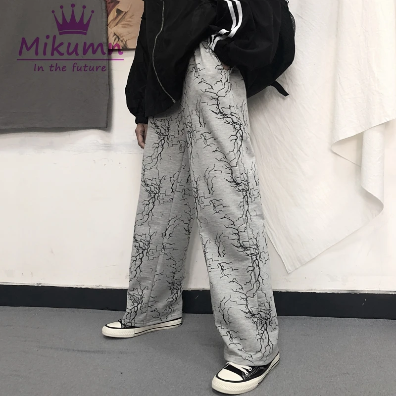 Повседневные свободные брюки с карманами и молнией в стиле Харадзюку прямые