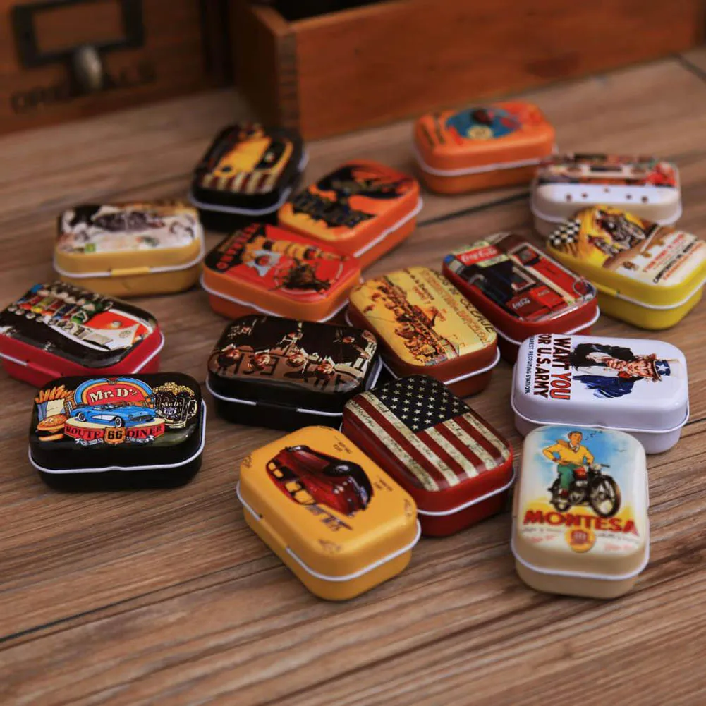 Премиум портативная жестяная мини коробка для путешествий в американском стиле 1