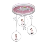 modern simple led child pendant lights creative lovely pink princess lighting fixtures kids room girls bedroom cartoon lamp