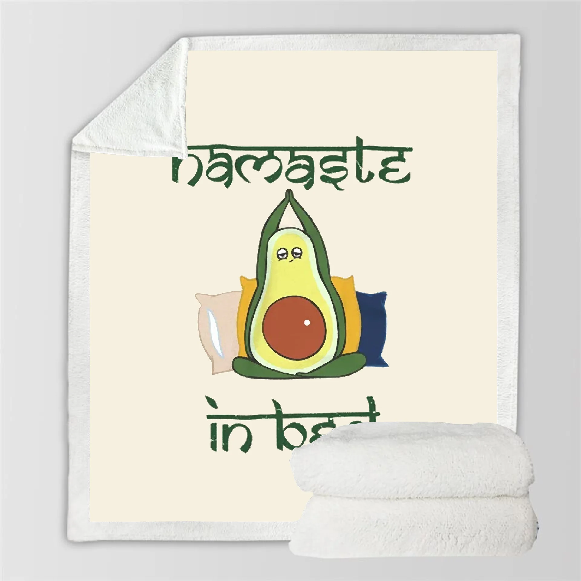 Цифровое квадратное одеяло с 3D принтом авокадо милое молодежное Флисовое