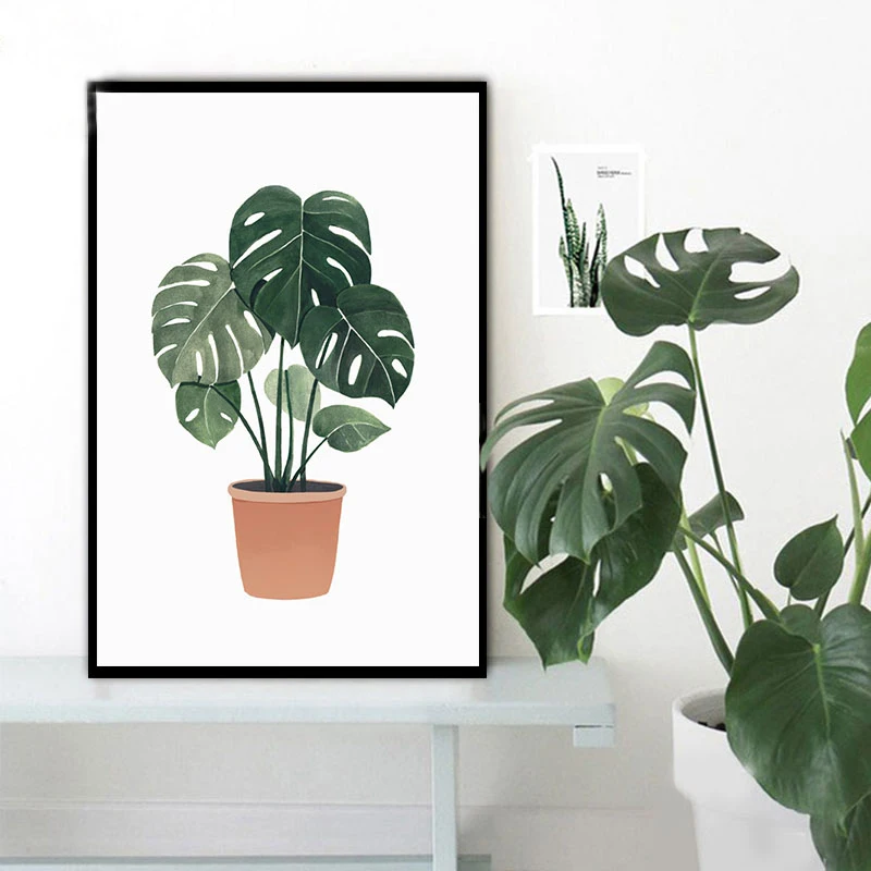 Diy Цифровая живопись искусство маленькие семена свежих саженцев зеленый лист