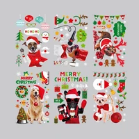 smooth 9pcs unique winter holiday electrostatic stickers pvc christmas glass stickers easy to remove for home