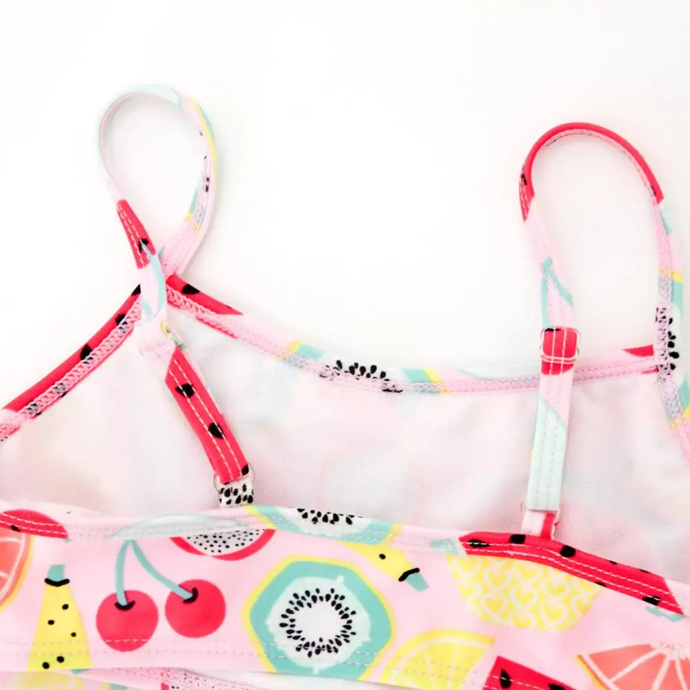 Fruit Print Ruffles Camis Swimsuit Set for Girl Sleeveless Two Piece Beach Bikini Baby Bathing Suit Children #20 | Детская одежда и