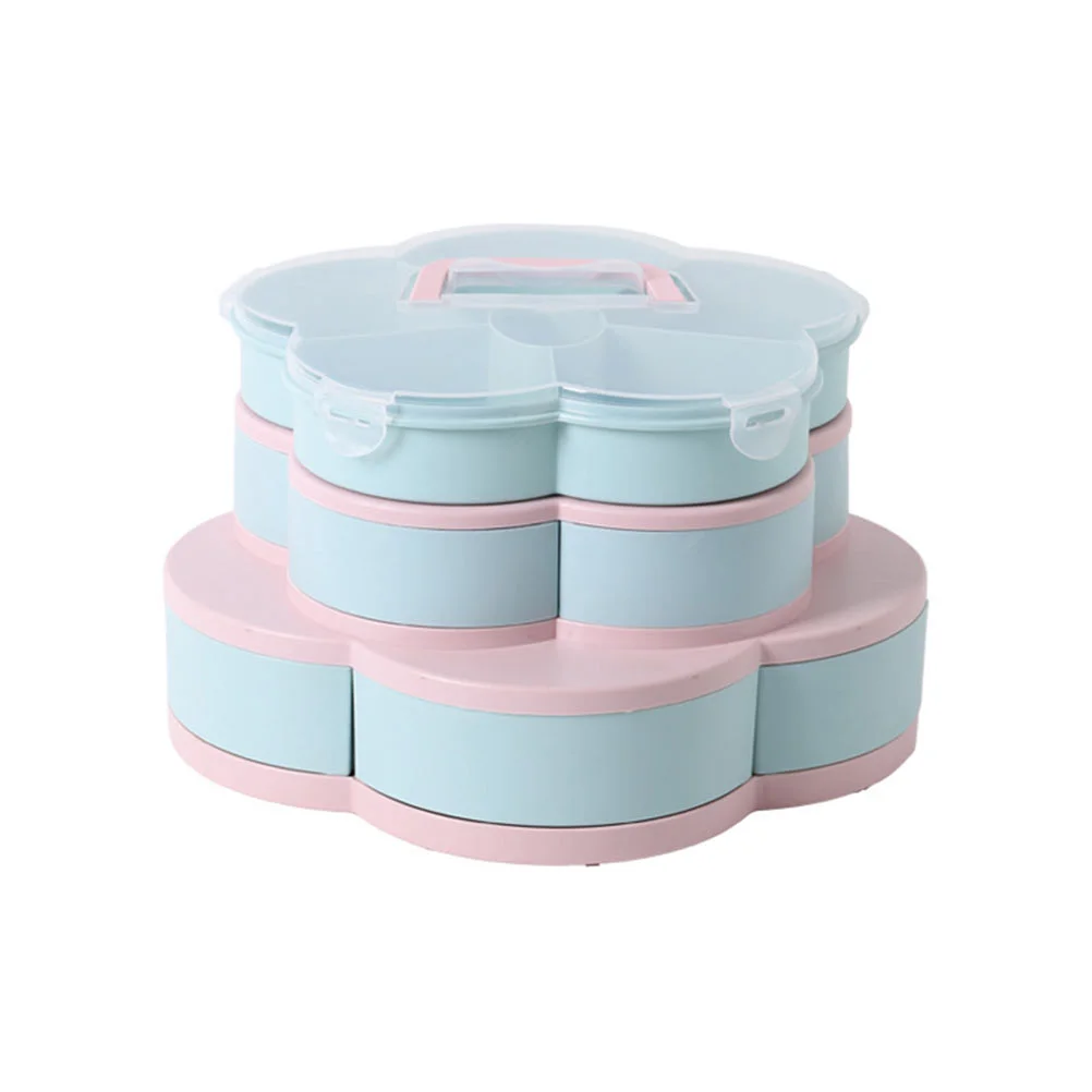 

1pc Compartment Candy Container Flower Shaped Snack Tray Multi-grid Box )