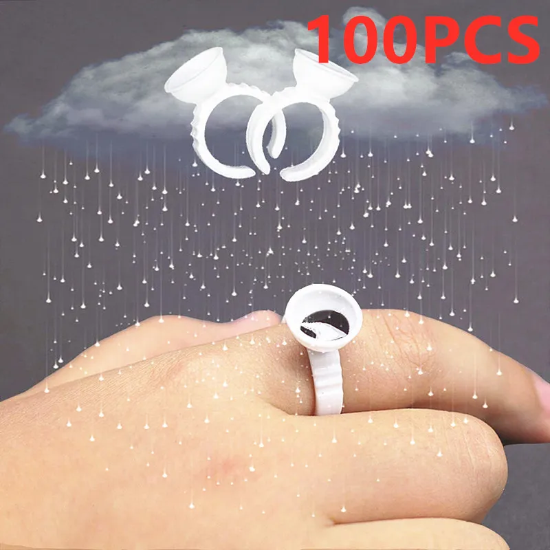 100 шт Одноразовые кольца для клей ресниц контейнер наращивания принадлежности