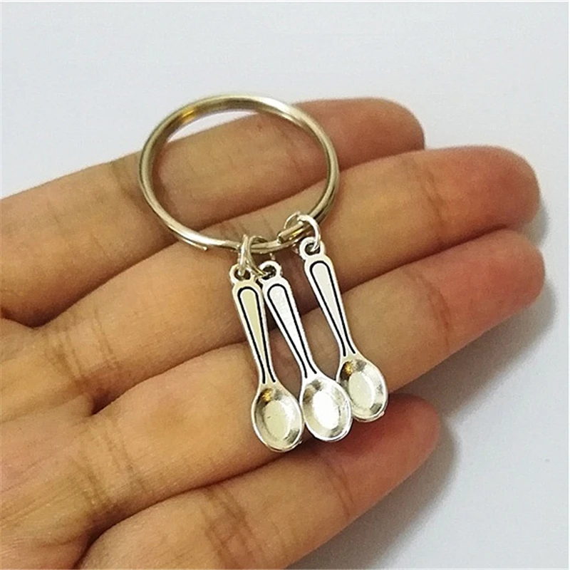 

Spoons Keychain Antique Silver Color Spoon Keyring Spoon Theory Keychain Spoons Tiny Spoon Charm Cute Christmas Gift