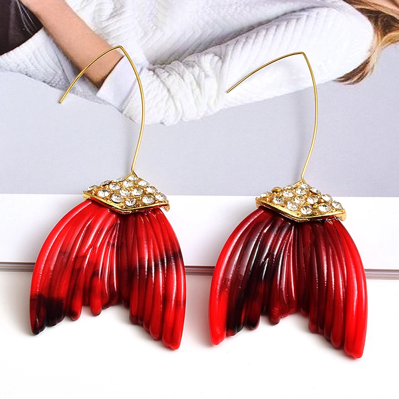 

New Arrival Fishtail earrings Statement Fashion Long Drop Earrings High-quality Jewelry Accessories For Women Wholesale