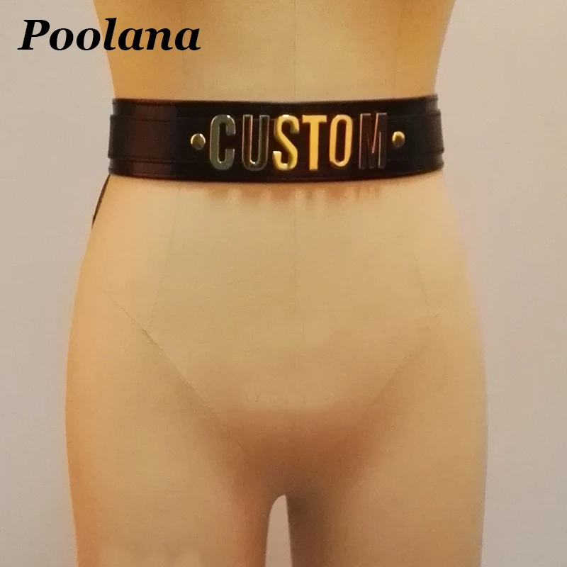 Ремень с надписью в стиле панк и готика кожаный на заказ | Аксессуары для одежды