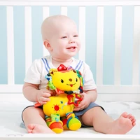 cute plush lion baby rattle toy stroller toy hanging 0 1 year old safety teether appease doll educational toys stroller rattle