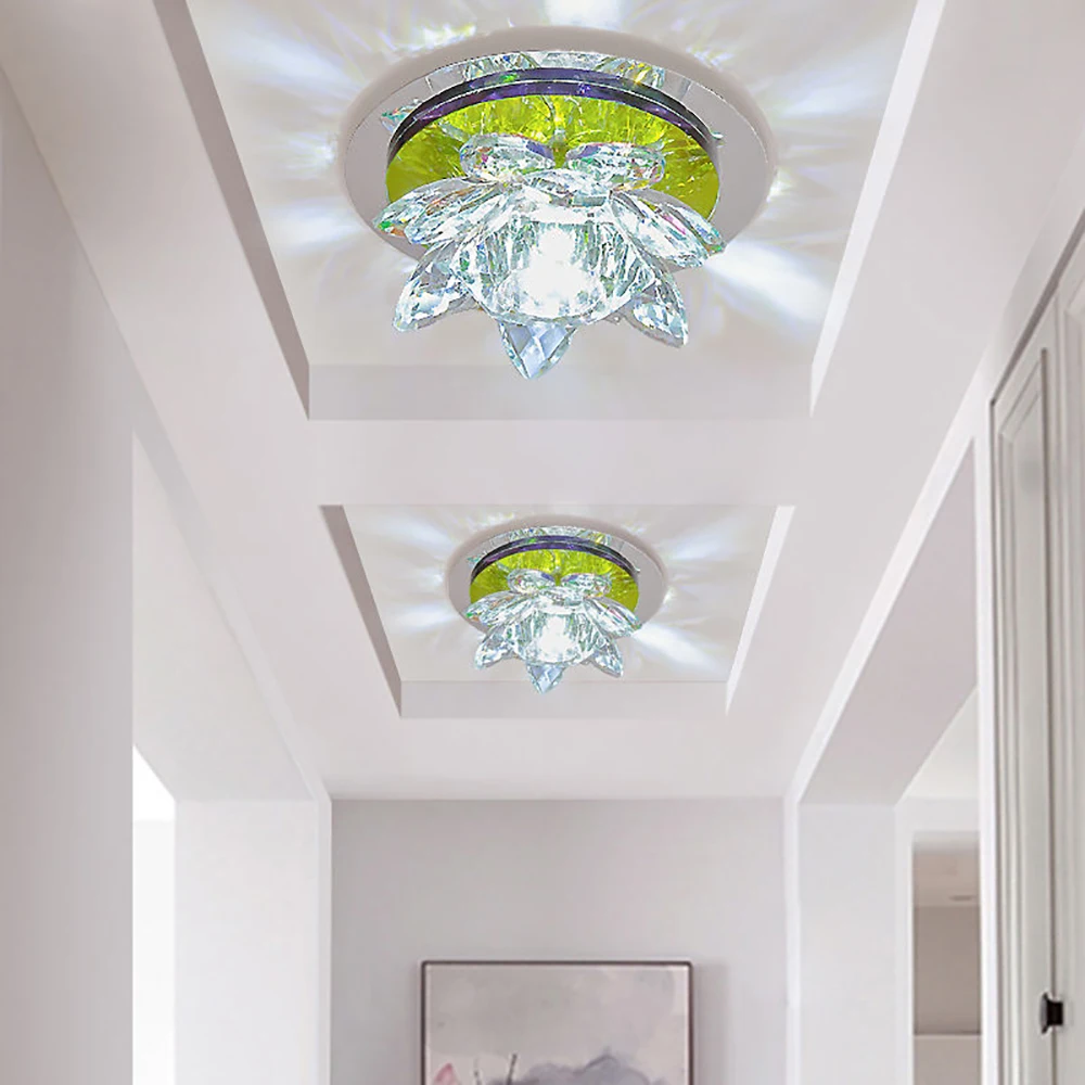 Светодиодный Кристальный потолочный светильник Современная круглая мини-лампа