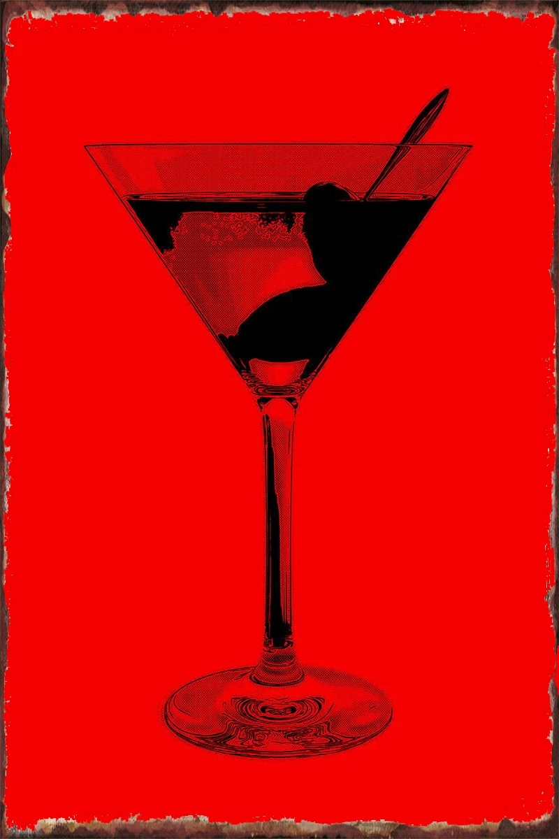 

Жестяные таблички Martini с красным жестяным знаком, Настенный декор, украшение для комнаты, Ретро винтажный металлический знак для художестве...