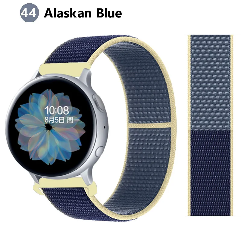 Ремешок нейлоновый для Galaxy Watch 3 браслет active 2 Samsung Gear S3 Frontier Huawei watch GT 2e pro 20 мм/22 мм 45