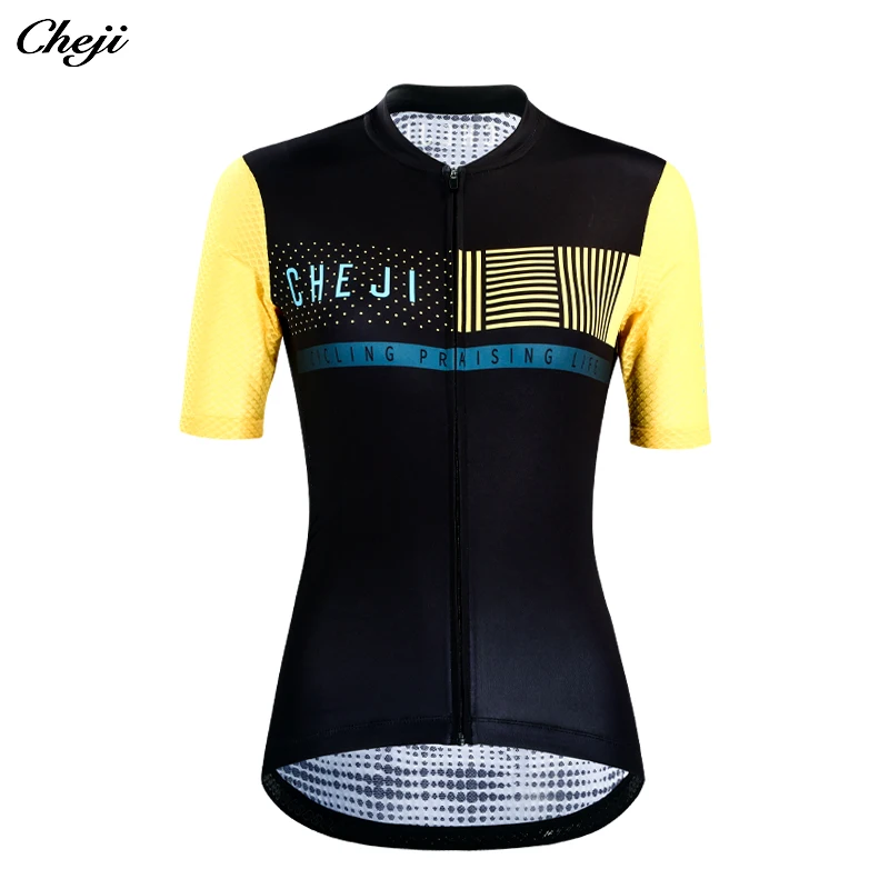 CHEJI Велоспорт Женский Джерси с коротким рукавом MTB дорожный велосипед Pro Fit