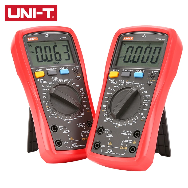 Цифровой мультиметр UNI T UT890C/UT890D + 6000 отсчетов True RMS ЖК дисплей Бесконтактный