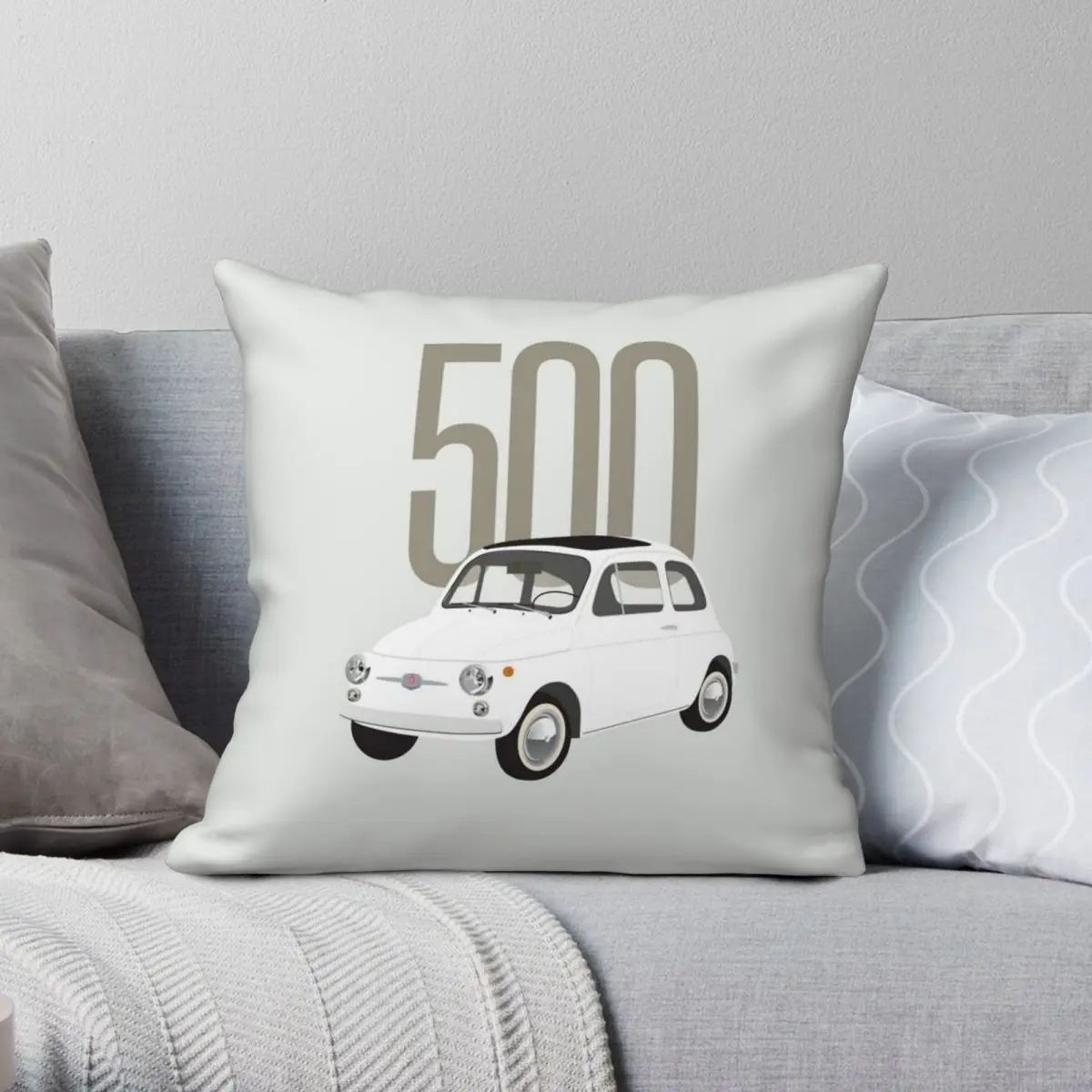 

Удивительная наволочка Fiat 500 из полиэстера и льна, бархатная креативная Декоративная Наволочка на молнии для комнаты