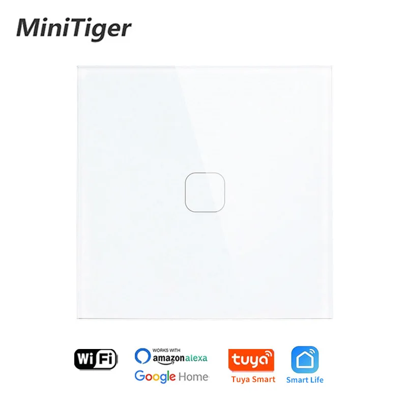 Сенсорный выключатель Minitiger 4 цвета панель из хрустального стекла стандарт EU/UK 1/2/3