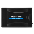Адаптер 1080P SCART на HDMI-совместимыйHDMI-совместимый для SCART адаптер для ТВ Видео Аудио DVD высококлассный преобразователь HD сигнальный приемник