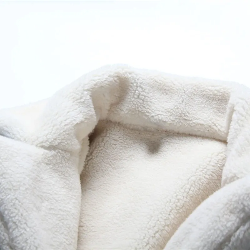 

Johnature New Add Wool Cowboy Thick Jackets 2021 Spring Lambs Wool Patchwork Fashion Denim Women Coats