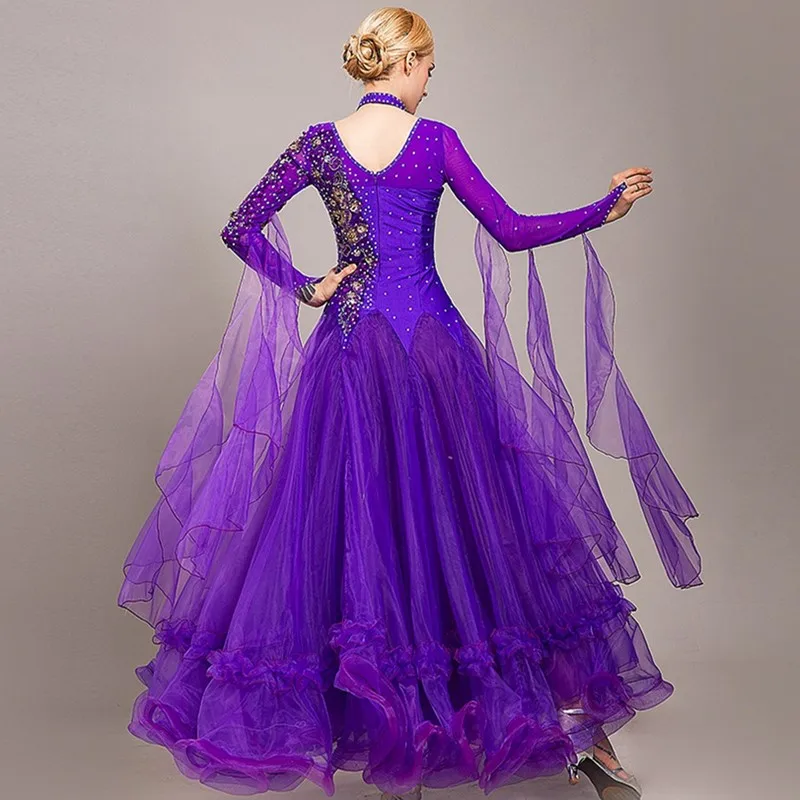 Платье для бальных танцев женское платье стандартное вальса с бахромой костюмы