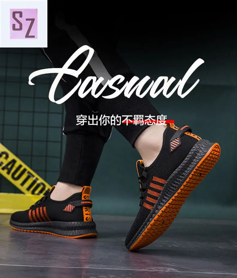 

Fashion Men Sneakers Mesh Casual Shoes Lac-up Mens Shoes Lightweight Vulcanize Shoes Walking Sneakers Zapatillas Hombre