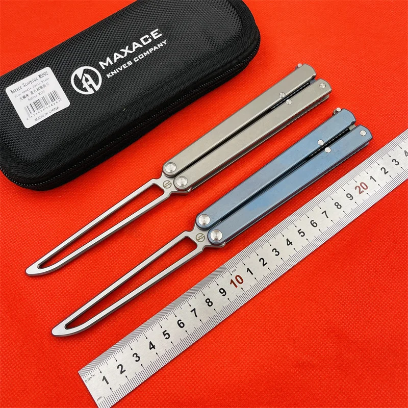 Ручка Maxace SCORPIUS M390 из титанового сплава ручка с бабочкой для тренировок