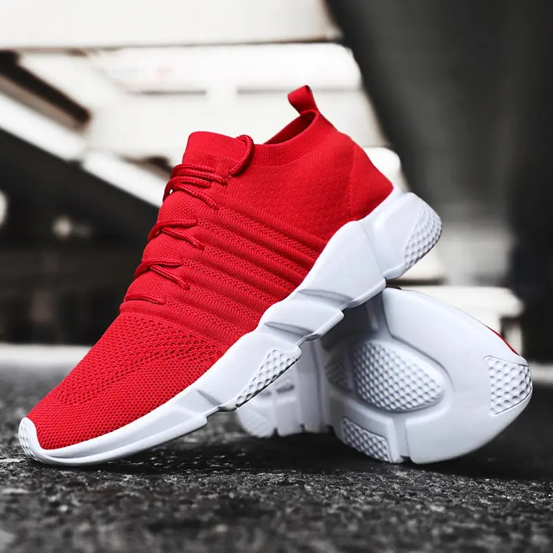 Большой размер носки кроссовки мужские красная спортивная обувь мужская бег