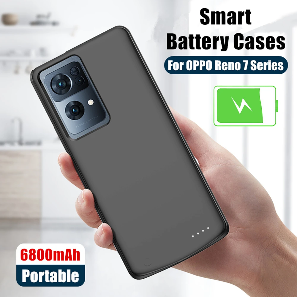 

6800mAh Power Bank Cover For OPPO Reno 7 Pro Battery Charger Cases Backup Battery Powerbank Charging Case For OPPO Reno 7 SE