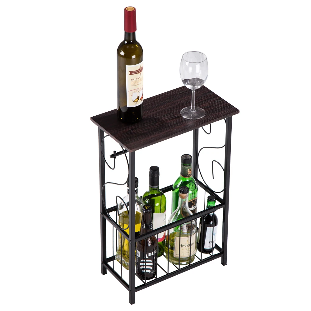 

(37 x 20 x 55)cm Multifunctional Bathroom Table Interior Side Table End Table Tissue Magazine Rack Dark Brown US Warehouse