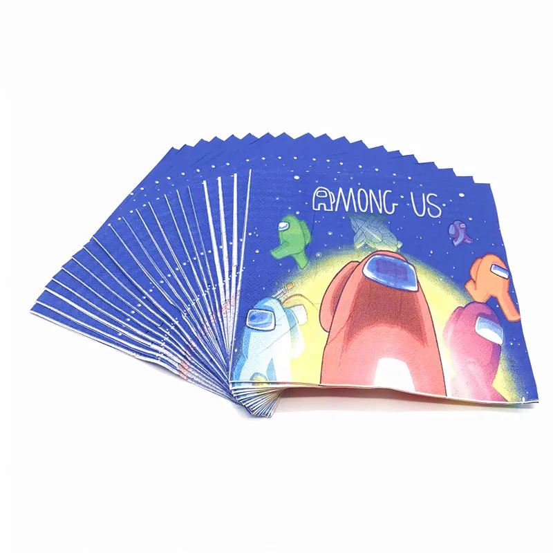 

Among Us Theme Tablecloth Tableware Paper Cups Plates Napkins Game Boys Birthday Party Wedding Baby Shower Decorations Supplies